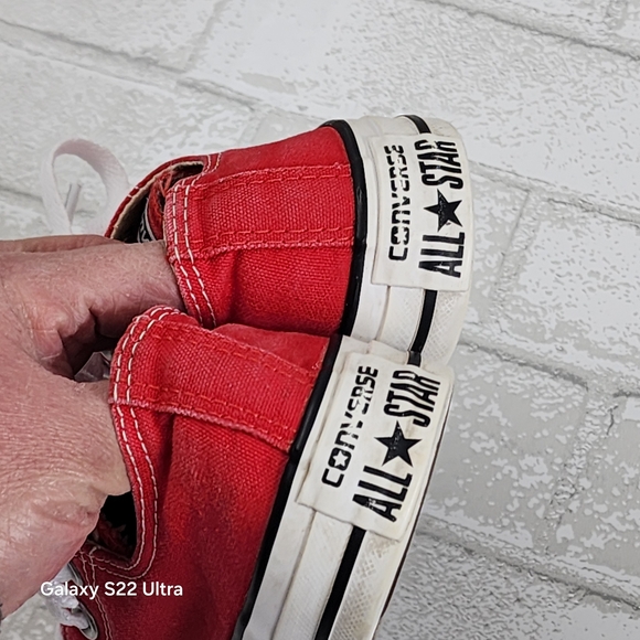Converse Women's Red Canvas Sneakers - Picture 4 of 6